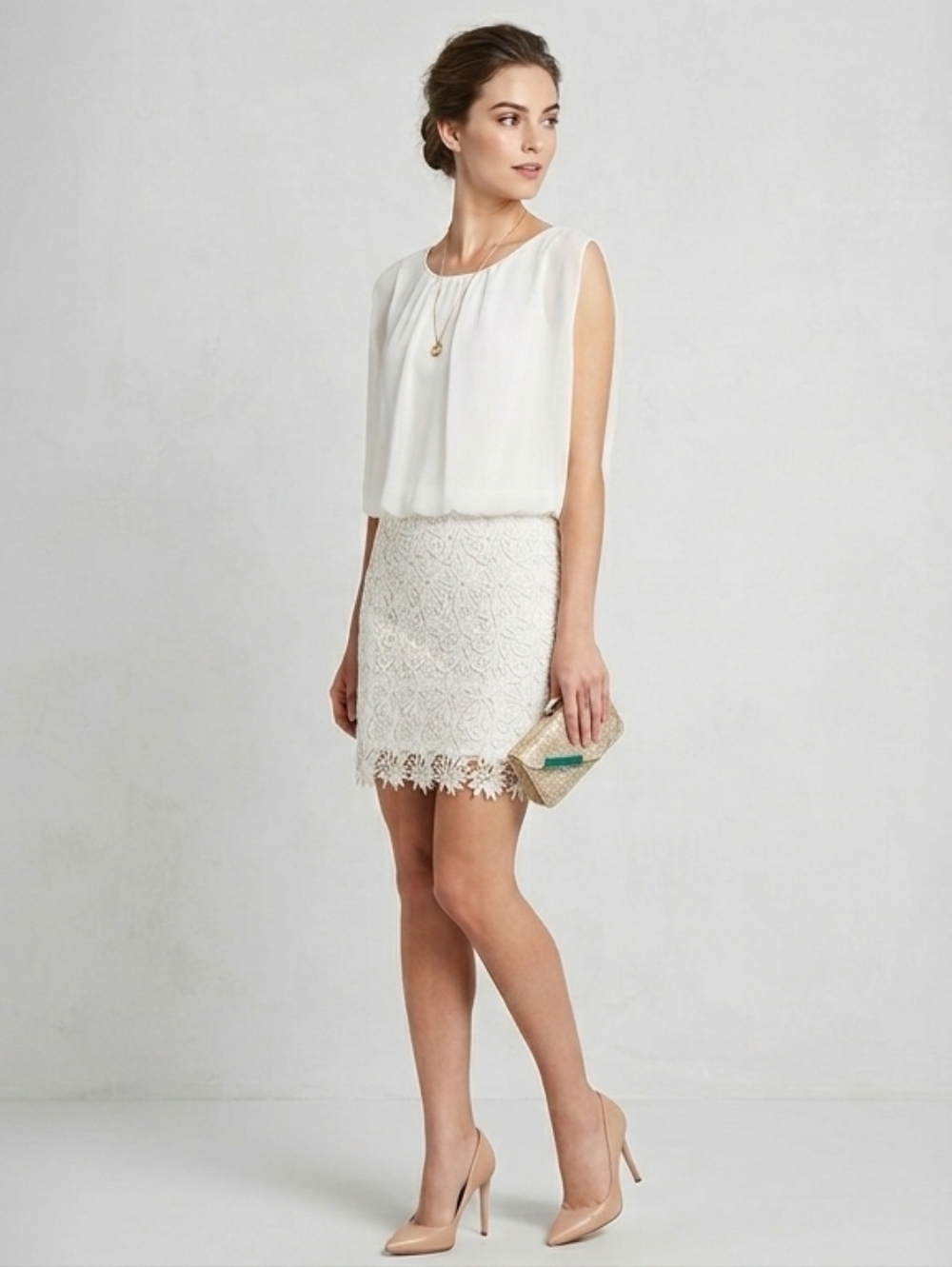 Rubber Ducky Productions, Inc. White Lace Mini Dress